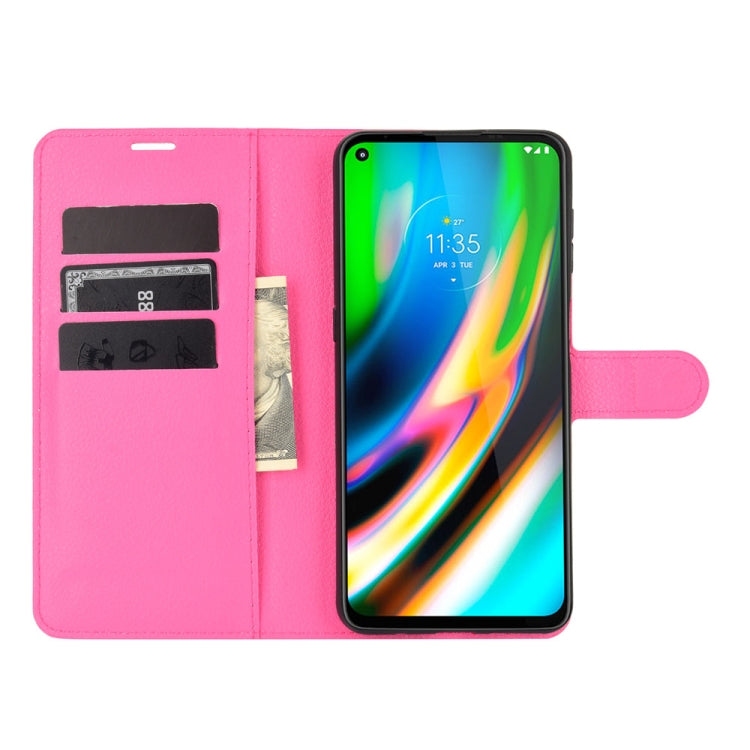 For Motorola Moto G9 Plus Litchi Texture Horizontal Flip Protective Case with Holder & Card Slots & Wallet