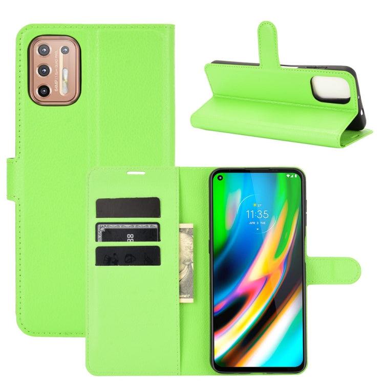 For Motorola Moto G9 Plus Litchi Texture Horizontal Flip Protective Case with Holder & Card Slots & Wallet