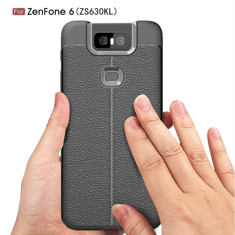 Litchi Texture TPU Shockproof Case for Zenfone 6(ZS630KL)(Red)
