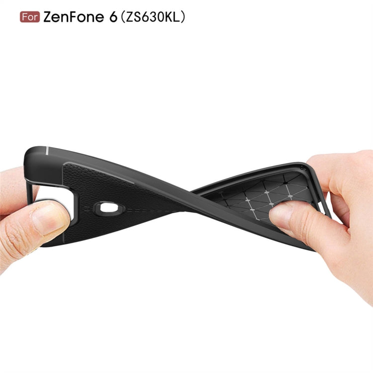 Litchi Texture TPU Shockproof Case for Zenfone 6(ZS630KL)(Red)