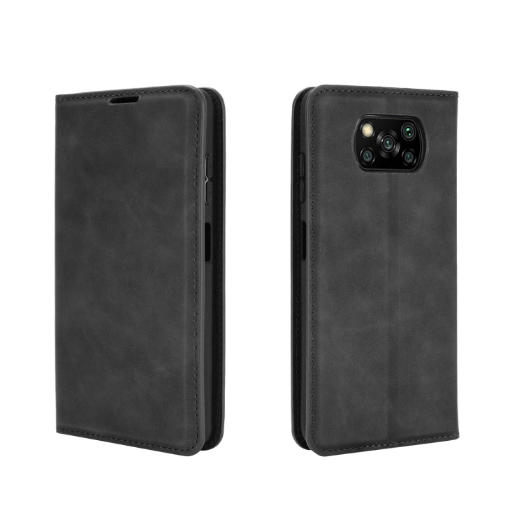 For Xiaomi Poco X3/X3 NFC Retro-skin Business Magnetic Suction Leather Case with Holder & Card Slots & Wallet