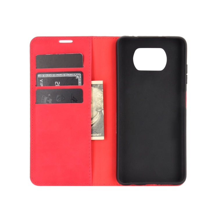 For Xiaomi Poco X3/X3 NFC Retro-skin Business Magnetic Suction Leather Case with Holder & Card Slots & Wallet