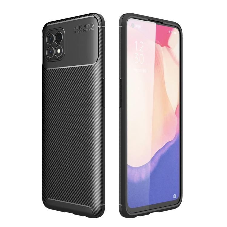 For Oppo Reno4 SE Carbon Fiber Texture Shockproof TPU Case
