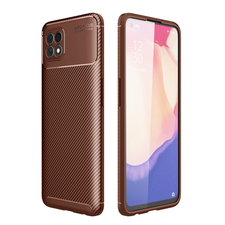 For Oppo Reno4 SE Carbon Fiber Texture Shockproof TPU Case