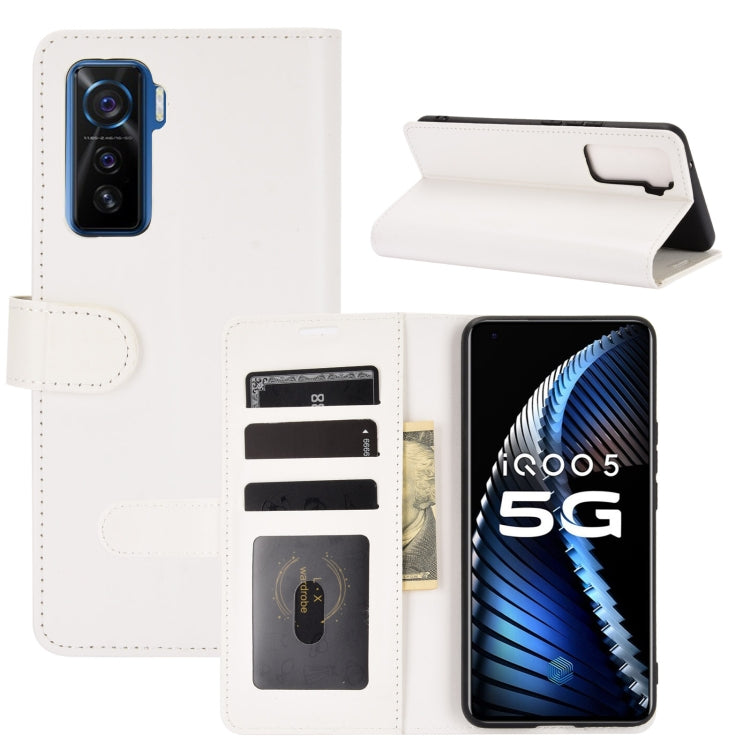 For vivo iQOO 5 5G R64 Texture Single Horizontal Flip Protective Case with Holder & Card Slots & Wallet& Photo Frame