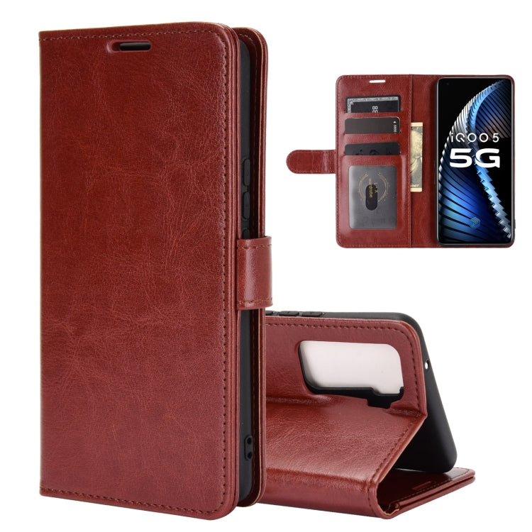 For vivo iQOO 5 5G R64 Texture Single Horizontal Flip Protective Case with Holder & Card Slots & Wallet& Photo Frame