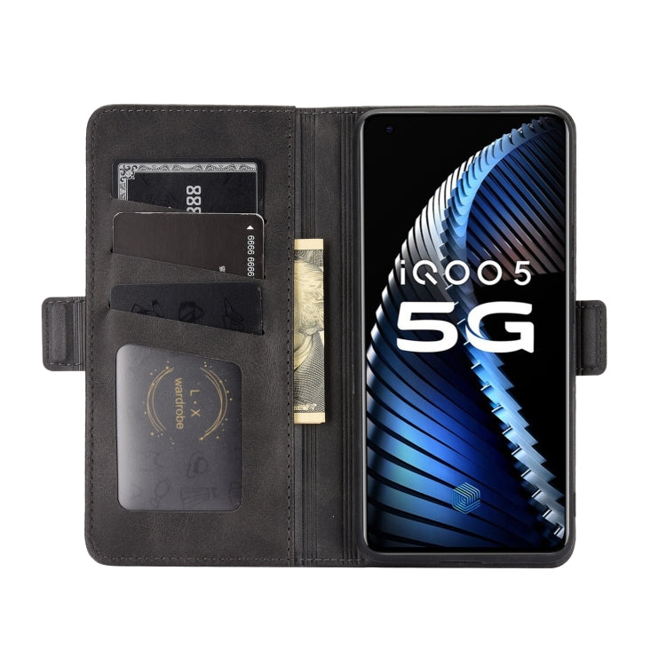 For vivo iQOO 5 5G Dual-side Magnetic Buckle Horizontal Flip Leather Case with Holder & Card Slots & Wallet
