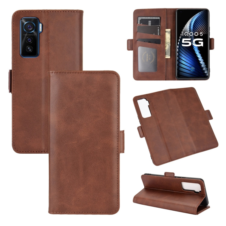 For vivo iQOO 5 5G Dual-side Magnetic Buckle Horizontal Flip Leather Case with Holder & Card Slots & Wallet