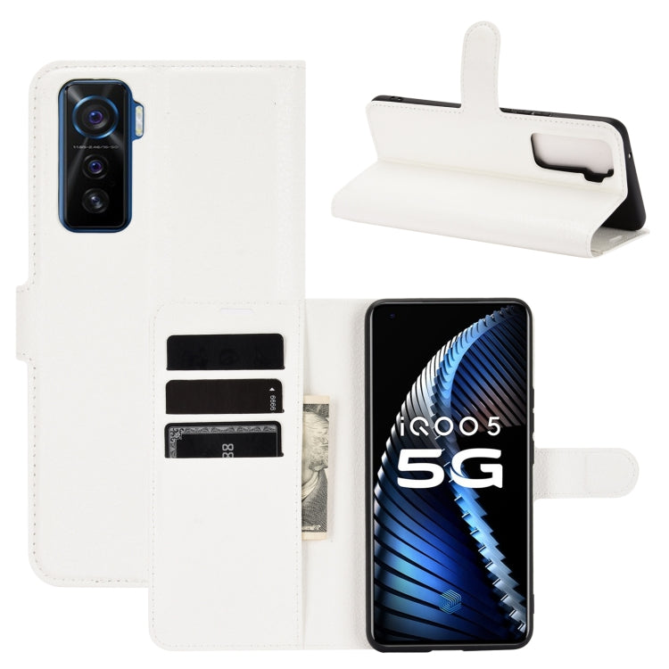 For vivo iQOO 5 5G Litchi Texture Horizontal Flip Protective Case with Holder & Card Slots & Wallet