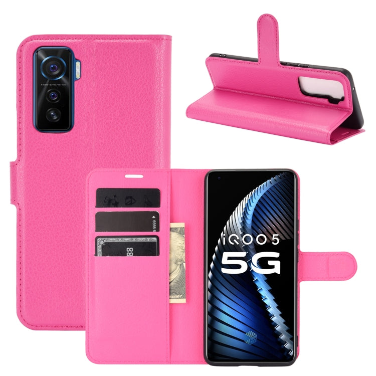 For vivo iQOO 5 5G Litchi Texture Horizontal Flip Protective Case with Holder & Card Slots & Wallet