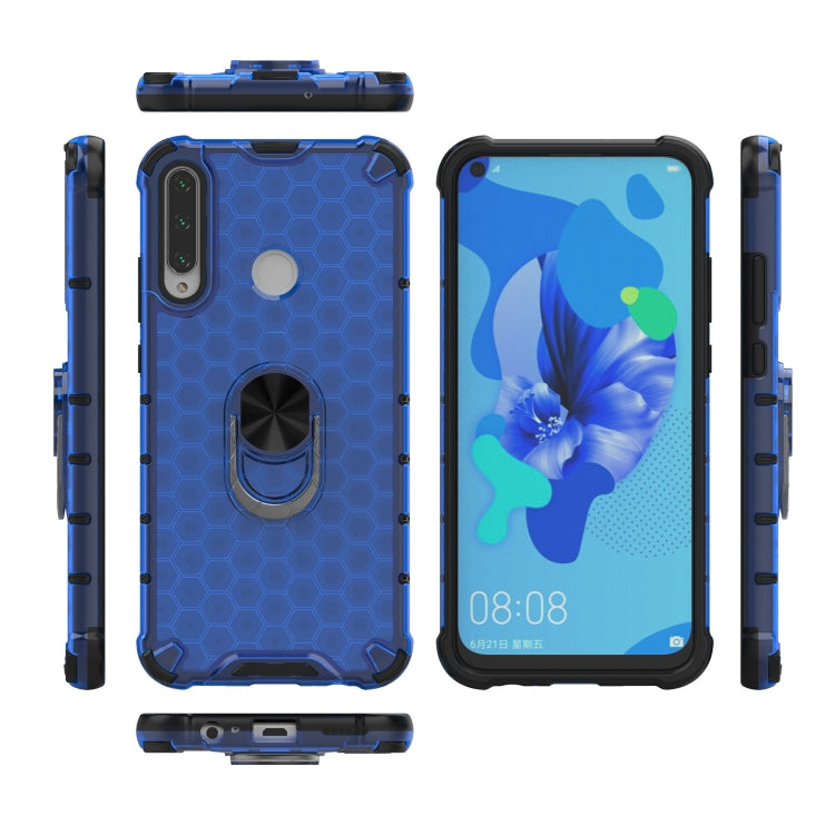 For Huawei Y6p 2020 Shockproof Honeycomb PC + TPU Ring Holder Protection Case