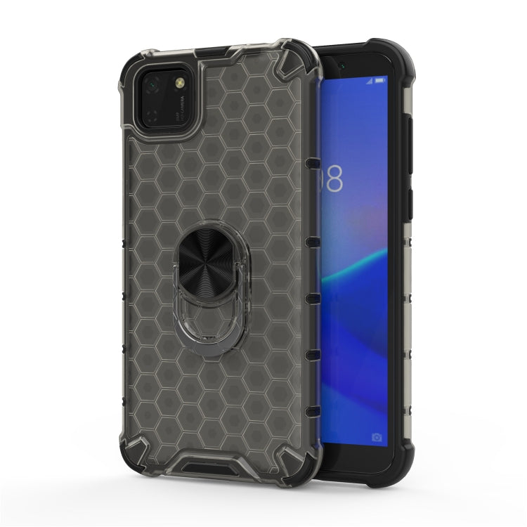 For Huawei Y5p 2020 Shockproof Honeycomb PC + TPU Ring Holder Protection Case