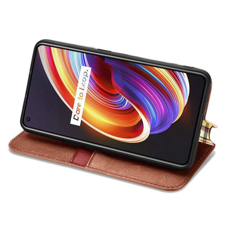 For OPPO Realme X7 Cubic Grid Pressed Horizontal Flip Magnetic PU Leather Case with Holder & Card Slots & Wallet