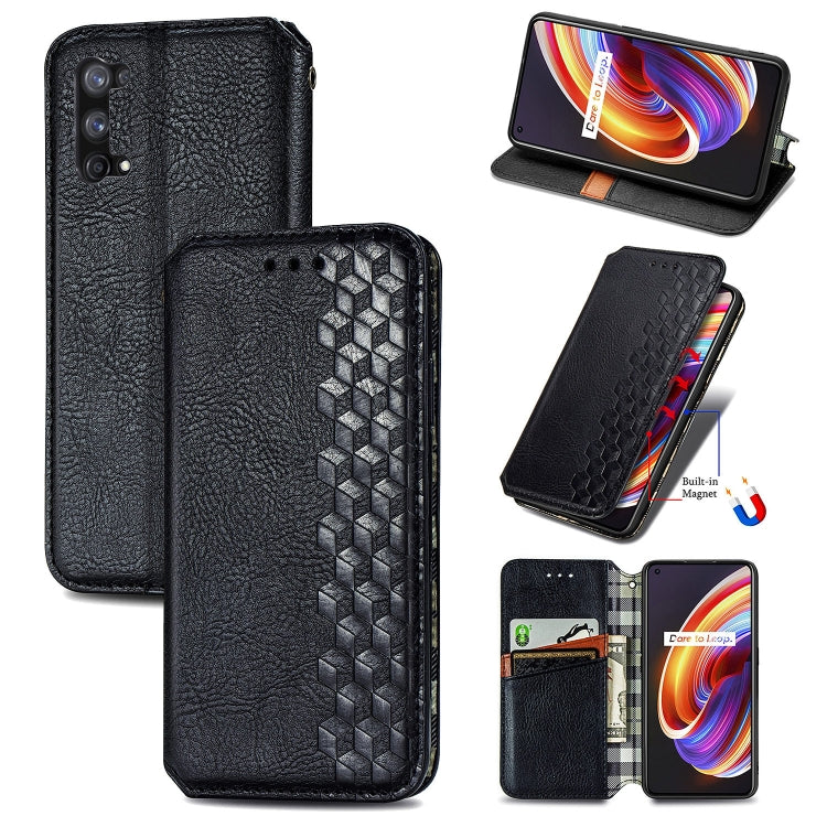 For OPPO Realme X7 Cubic Grid Pressed Horizontal Flip Magnetic PU Leather Case with Holder & Card Slots & Wallet