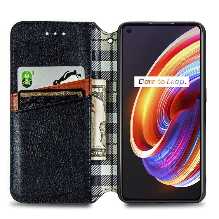 For OPPO Realme X7 Cubic Grid Pressed Horizontal Flip Magnetic PU Leather Case with Holder & Card Slots & Wallet