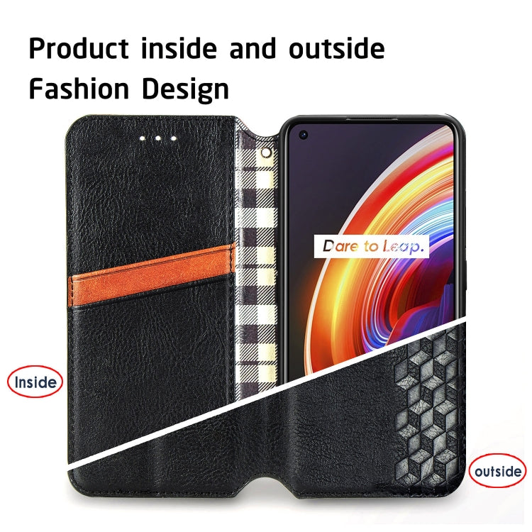 For OPPO Realme X7 Cubic Grid Pressed Horizontal Flip Magnetic PU Leather Case with Holder & Card Slots & Wallet