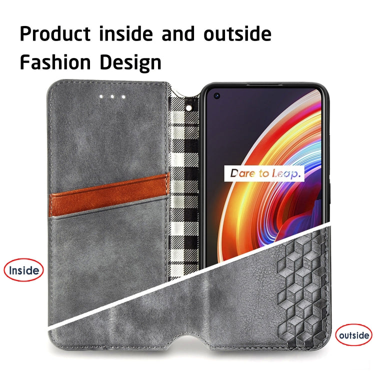 For OPPO Realme X7 Cubic Grid Pressed Horizontal Flip Magnetic PU Leather Case with Holder & Card Slots & Wallet