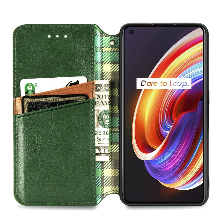 For OPPO Realme X7 Cubic Grid Pressed Horizontal Flip Magnetic PU Leather Case with Holder & Card Slots & Wallet
