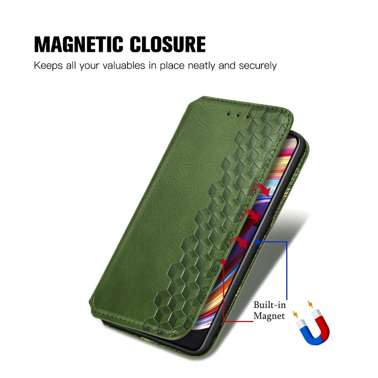 For OPPO Realme X7 Cubic Grid Pressed Horizontal Flip Magnetic PU Leather Case with Holder & Card Slots & Wallet