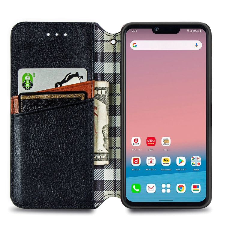 For LG Style3 L-41A Cubic Grid Pressed Horizontal Flip Magnetic PU Leather Case with Holder & Card Slots & Wallet