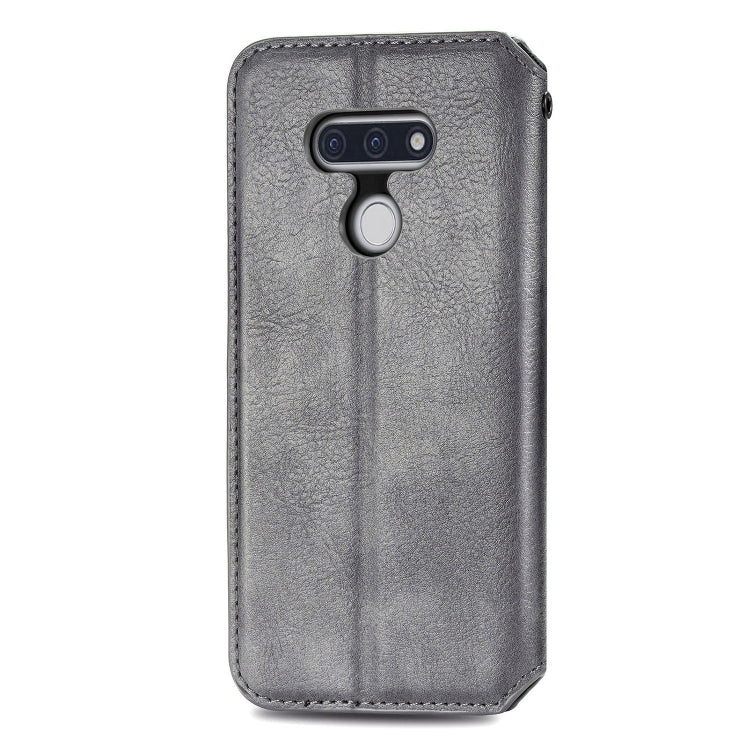 For LG Style3 L-41A Cubic Grid Pressed Horizontal Flip Magnetic PU Leather Case with Holder & Card Slots & Wallet