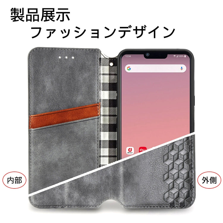For LG Style3 L-41A Cubic Grid Pressed Horizontal Flip Magnetic PU Leather Case with Holder & Card Slots & Wallet