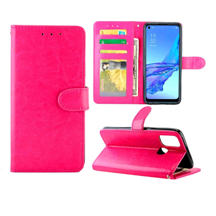 For OPPO A53 Crazy Horse Texture Leather Horizontal Flip Protective Case with Holder & Card Slots & Wallet & Photo Frame