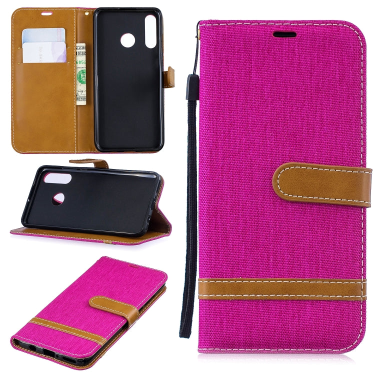 Color Matching Denim Texture Leather Case for Huawei P30 Lite, with Holder & Card Slots & Wallet & Lanyard