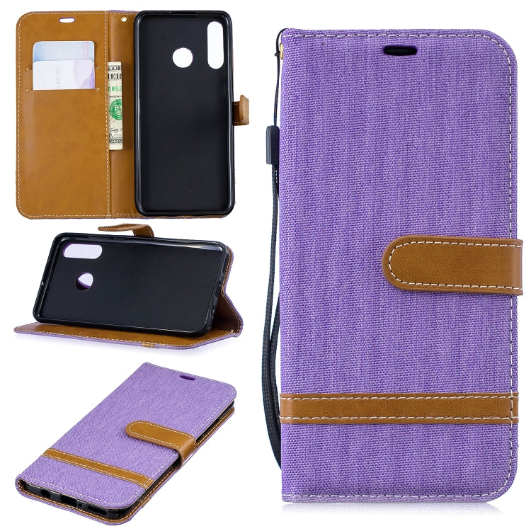 Color Matching Denim Texture Leather Case for Huawei P30 Lite, with Holder & Card Slots & Wallet & Lanyard