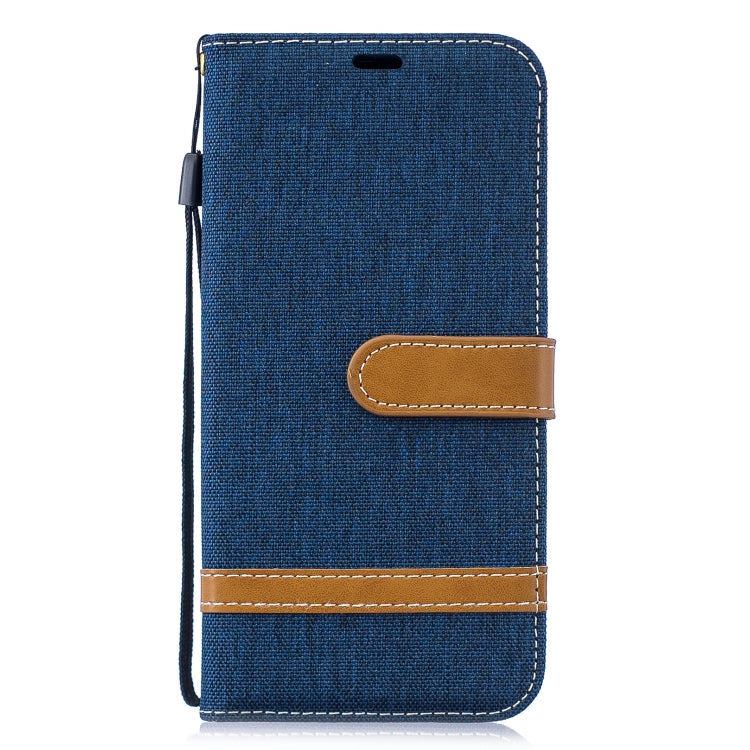 Color Matching Denim Texture Leather Case for Huawei P30 Lite, with Holder & Card Slots & Wallet & Lanyard