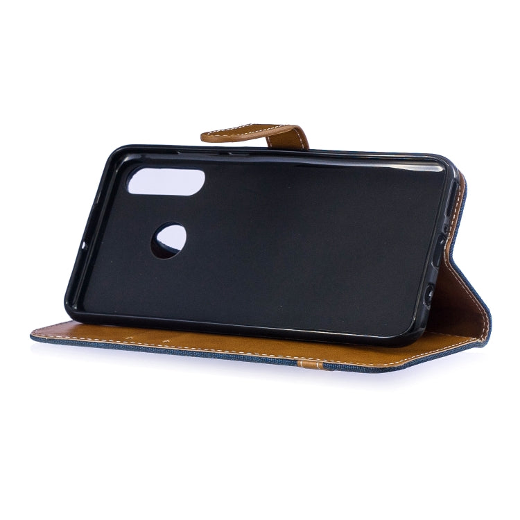 Color Matching Denim Texture Leather Case for Huawei P30 Lite, with Holder & Card Slots & Wallet & Lanyard