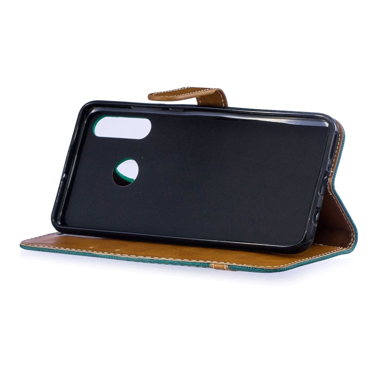 Color Matching Denim Texture Leather Case for Huawei P30 Lite, with Holder & Card Slots & Wallet & Lanyard