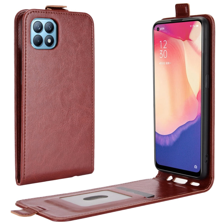 For OPPO RENO 4 SE R64 Texture Single Vertical Flip Leather Protective Case with Card Slots & Photo Frame