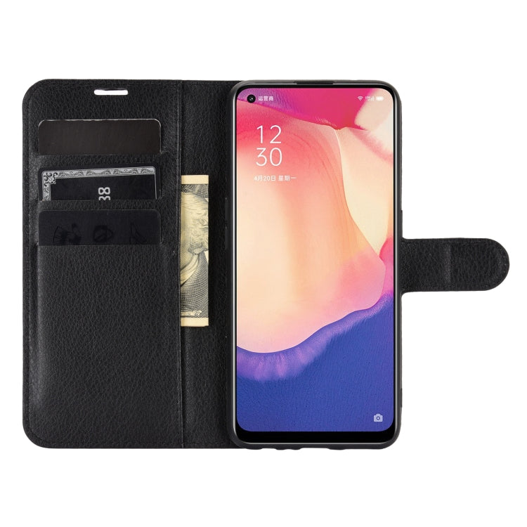 For OPPO Reno4 SE Litchi Texture Horizontal Flip Protective Case with Holder & Card Slots & Wallet