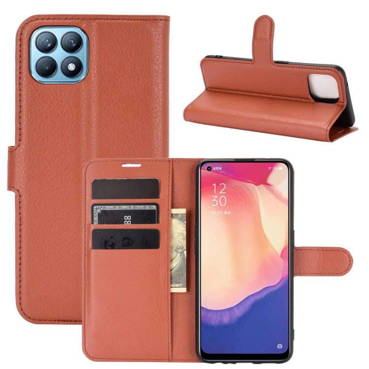 For OPPO Reno4 SE Litchi Texture Horizontal Flip Protective Case with Holder & Card Slots & Wallet