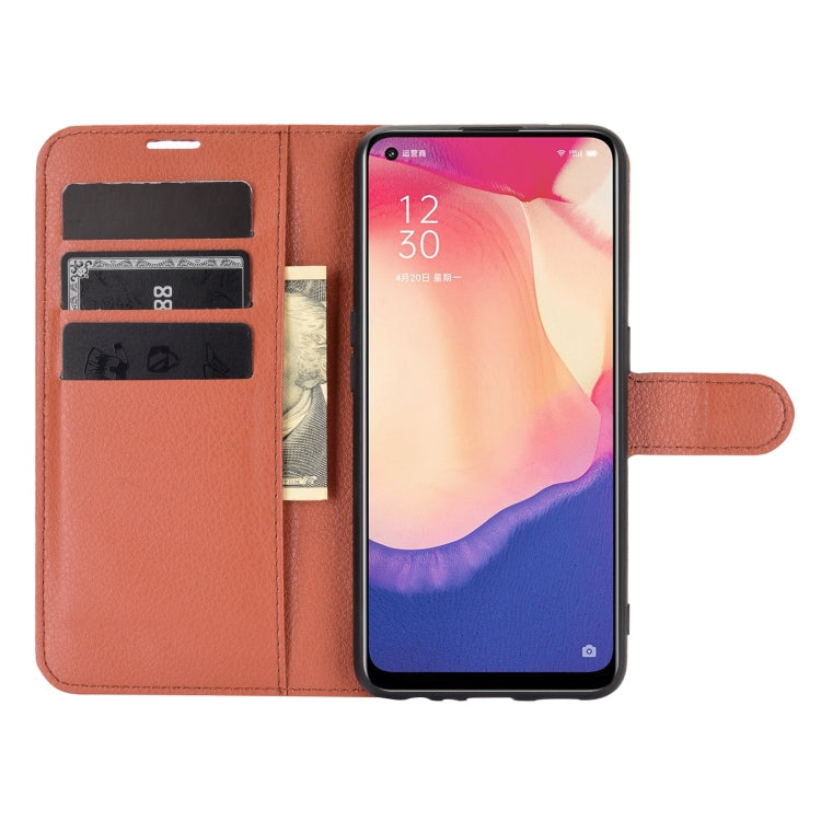 For OPPO Reno4 SE Litchi Texture Horizontal Flip Protective Case with Holder & Card Slots & Wallet
