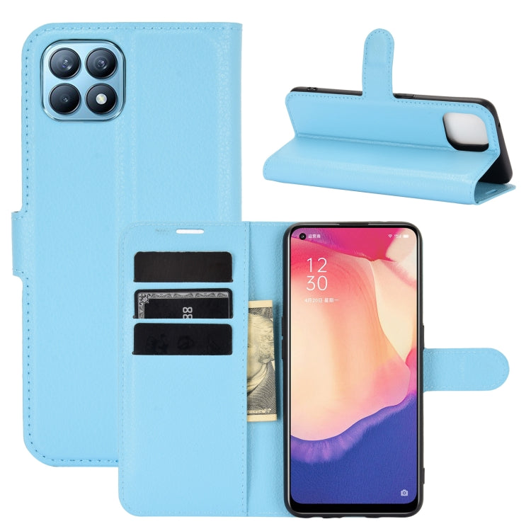 For OPPO Reno4 SE Litchi Texture Horizontal Flip Protective Case with Holder & Card Slots & Wallet