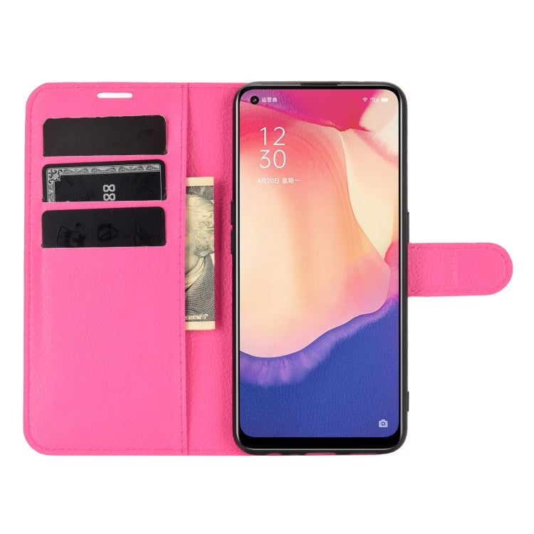 For OPPO Reno4 SE Litchi Texture Horizontal Flip Protective Case with Holder & Card Slots & Wallet