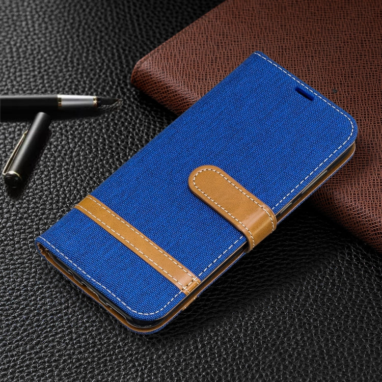 Color Matching Denim Texture Leather Case for Huawei Y5 (2019), with Holder & Card Slots & Wallet & Lanyard