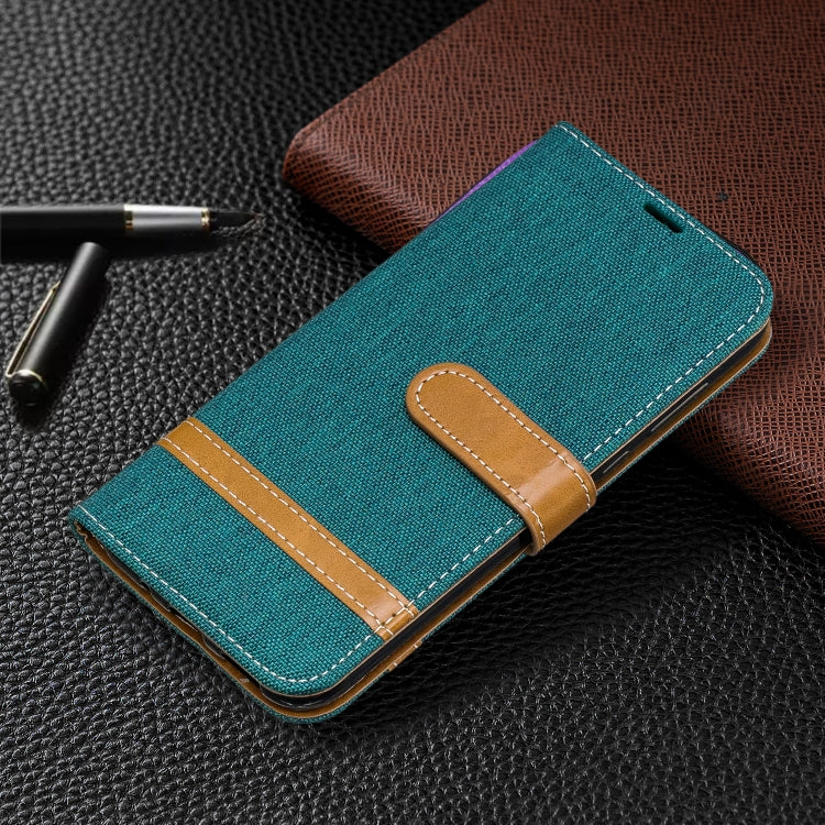 Color Matching Denim Texture Leather Case for Huawei Y5 (2019), with Holder & Card Slots & Wallet & Lanyard