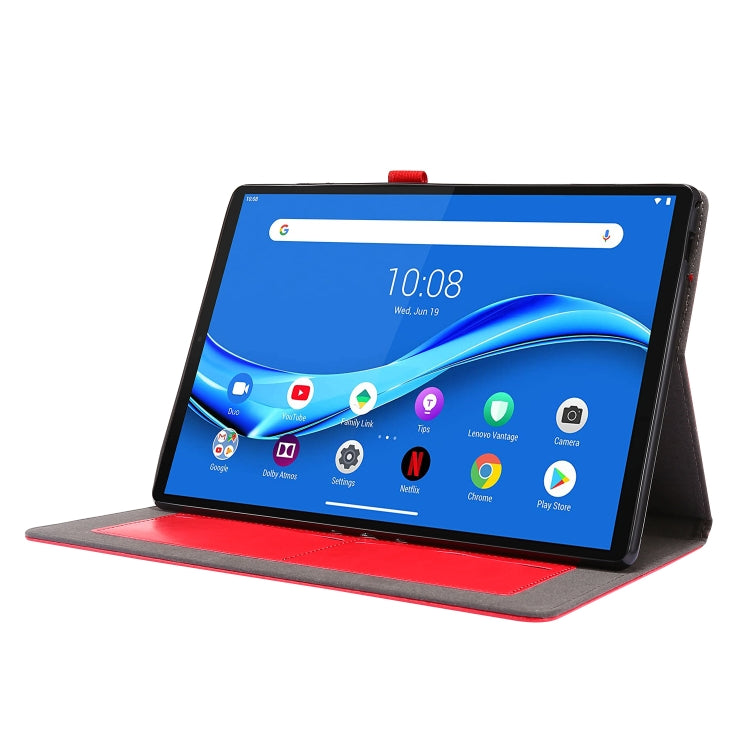 For Lenovo Tab M10 10.1 2-Folding Business Horizontal Flip PU Leather Case with Card Slots & Holder