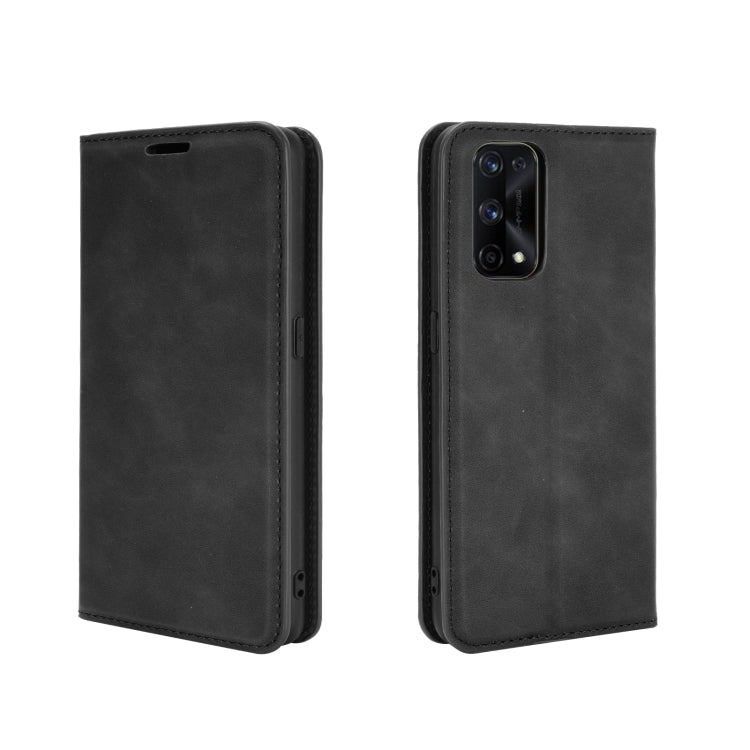 For Oppo Realme X7 Retro-skin Business Magnetic Suction Leather Case with Holder & Card Slots & Wallet