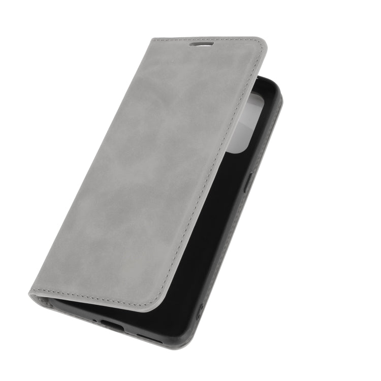 For Oppo Realme X7 Retro-skin Business Magnetic Suction Leather Case with Holder & Card Slots & Wallet