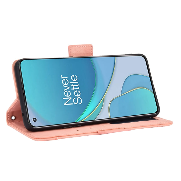 For OnePlus 8T Wallet Style Skin Feel Calf Pattern Leather Case with Separate Card Slot