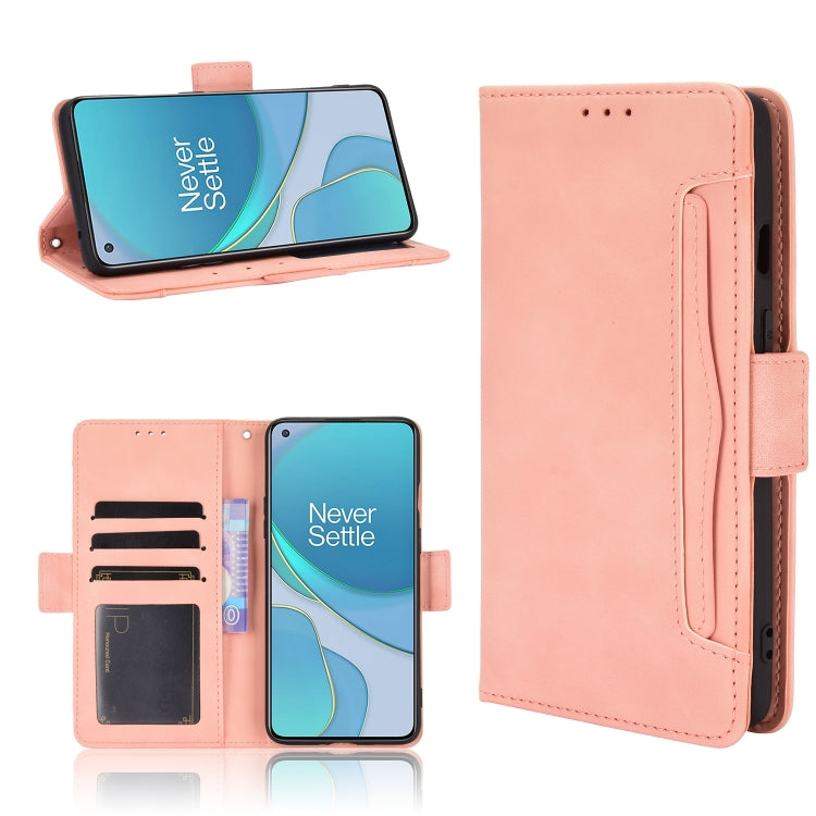 For OnePlus 8T Wallet Style Skin Feel Calf Pattern Leather Case with Separate Card Slot