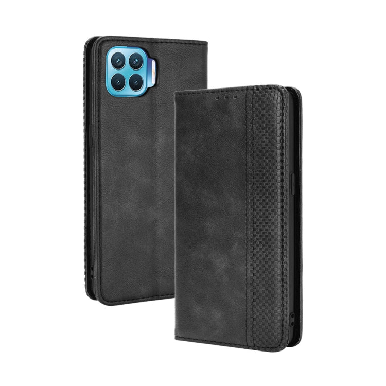 For OPPO F17 Pro / A93 / Reno4 Lite Magnetic Buckle Retro Crazy Horse Texture Horizontal Flip Leather Case with Holder & Card Slots & Photo Frame