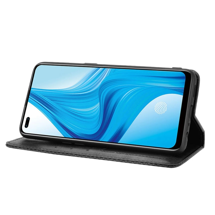 For OPPO F17 Pro / A93 / Reno4 Lite Magnetic Buckle Retro Crazy Horse Texture Horizontal Flip Leather Case with Holder & Card Slots & Photo Frame