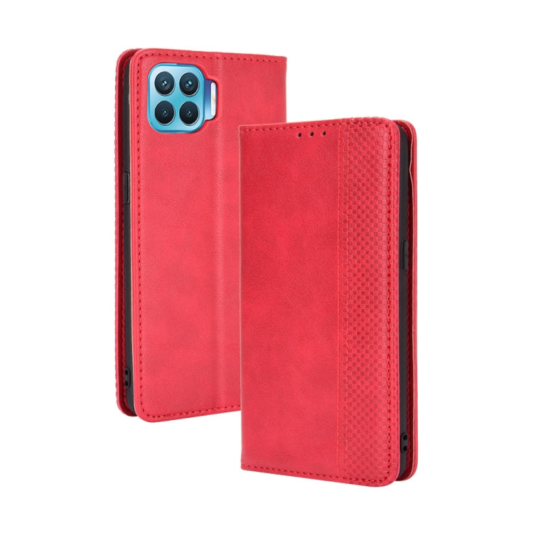 For OPPO F17 Pro / A93 / Reno4 Lite Magnetic Buckle Retro Crazy Horse Texture Horizontal Flip Leather Case with Holder & Card Slots & Photo Frame