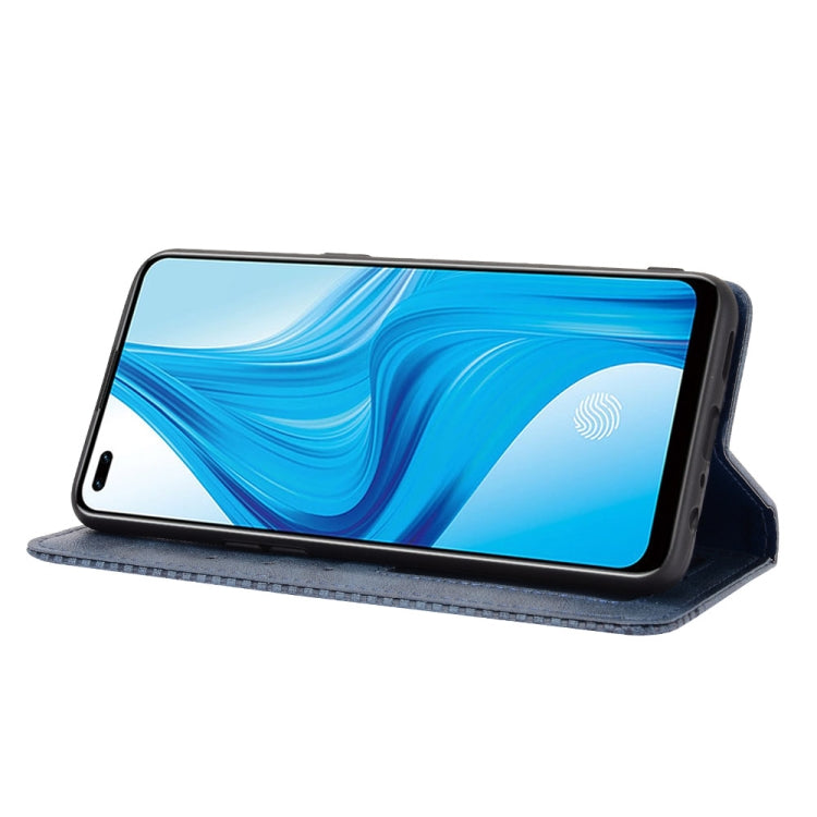 For OPPO F17 Pro / A93 / Reno4 Lite Magnetic Buckle Retro Crazy Horse Texture Horizontal Flip Leather Case with Holder & Card Slots & Photo Frame