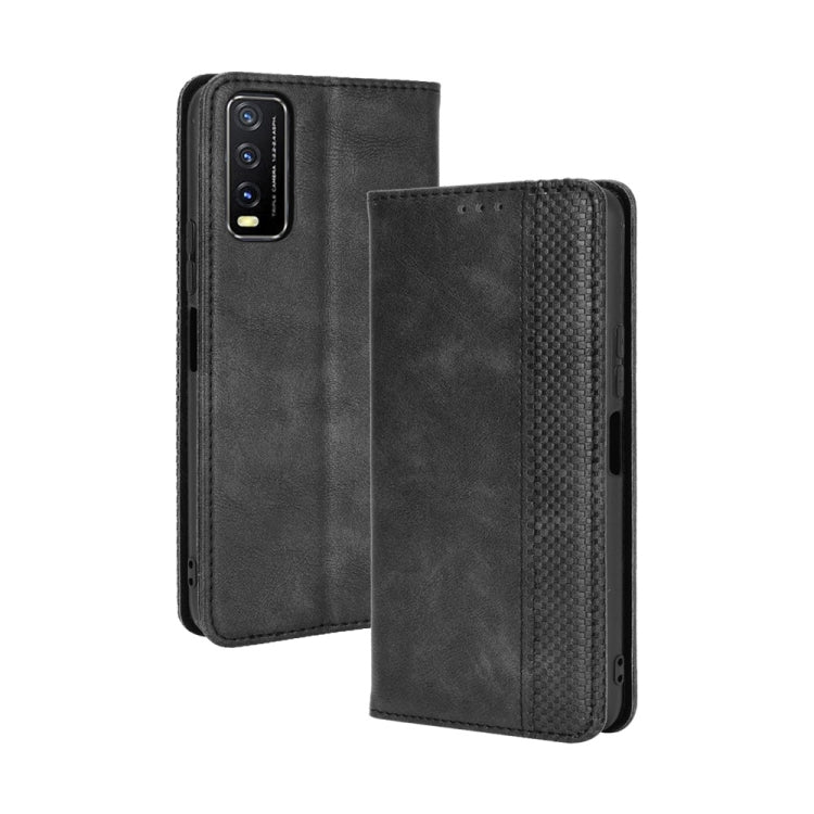 For vivo Y20/ Y20i Magnetic Buckle Retro Crazy Horse Texture Horizontal Flip Leather Case , with Holder & Card Slots & Photo Frame